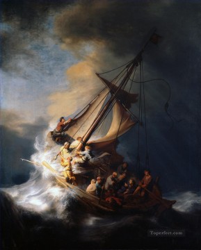 Rembrandt van Rijn Painting - Cristo en la tormenta en el mar de Galilea Rembrandt